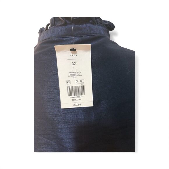 Crown And Ivy Navy Blue New 3/4 Sleeve 3X - Picture 4 of 5